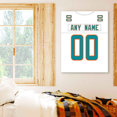 Miami Jersey Custom Canvas Print Wall Art for Boy Girl Men Women Football Personalized Canvas Art